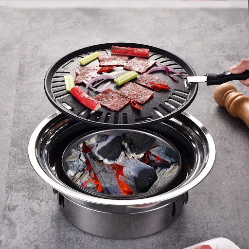 Title 2, Korean Non-Stick Stainless Steel BBQ Grill Enjo...
