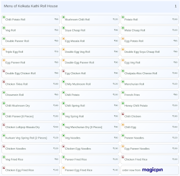 Kolkata Kathi Roll House menu 
