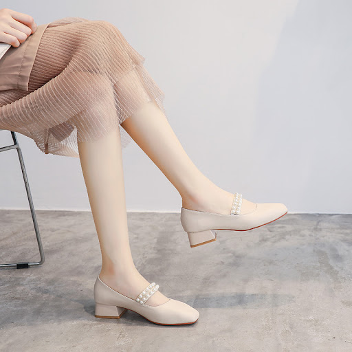 Title 2, Womens All-match Thick-heeled Mid-heel Mary Ja...