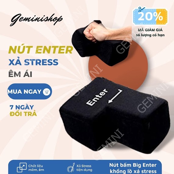 Nút Enter Khổng Lồ Xả Stress, Kiêm Gối Ngủ 2 In 1