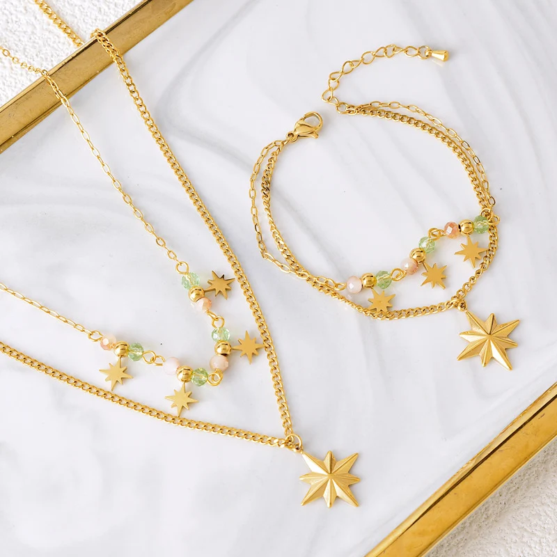Gepersonaliseerde & Trendy Dubbellaagse Octagram Ketting Een perfect cadeau voor haar Druk je unieke stijl uit met deze elegante hanger.