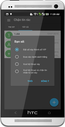 SMS - tin VIP - Chặn tin rác