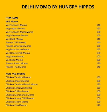 Delhi Momos By Hungry Hippos menu 