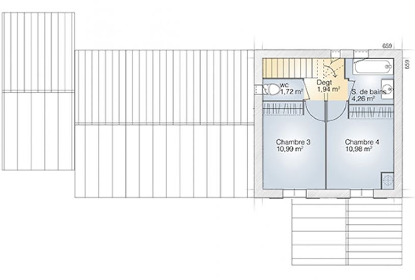  Vente Terrain + Maison - Terrain : 1 600m² - Maison : 110m² à Béziers (34500) 