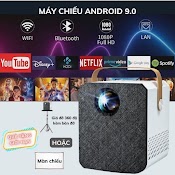 (Tặng Giá Đỡ)Máy Chiếu Full Hd, Máy Chiếu Min Hệ Điều Hành Android, Kết Nối Điện Thoại, Nelfix, Youtube, ...