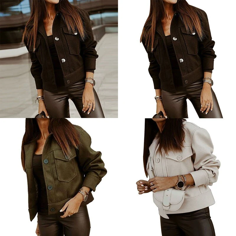 Chaqueta de lana con doble bolsillo. Abrígate con estilo y funcionalidad. Ideal para el invierno. Perfecta para llevar tus objetos esenciales.