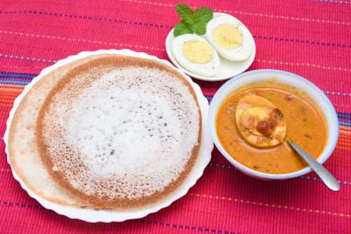 3 Appam With Egg Curry