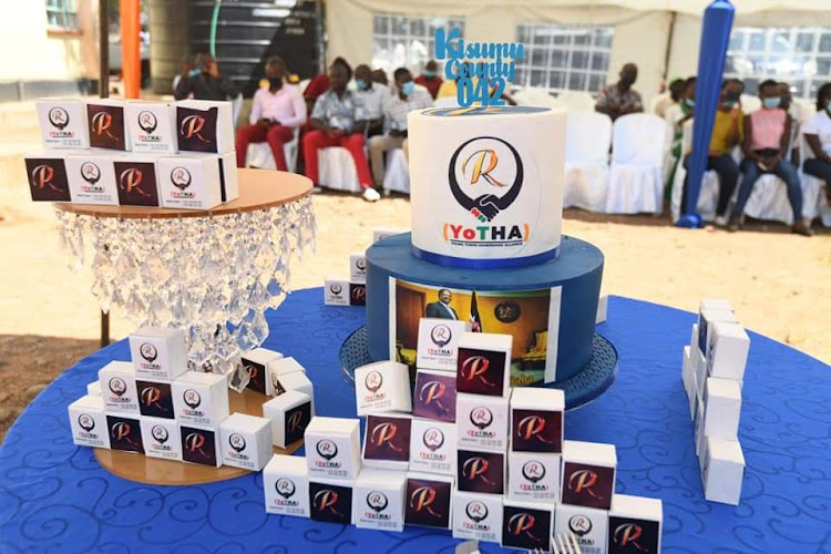 The cake of ODM leader Raila Odinga during his 77th birthday at Mama Ngina 's children's home in Kisumu on Janruary 7, 2021.