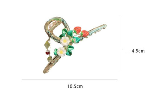 Title 3, Simple and cute strawberry hairpin metal clip f...