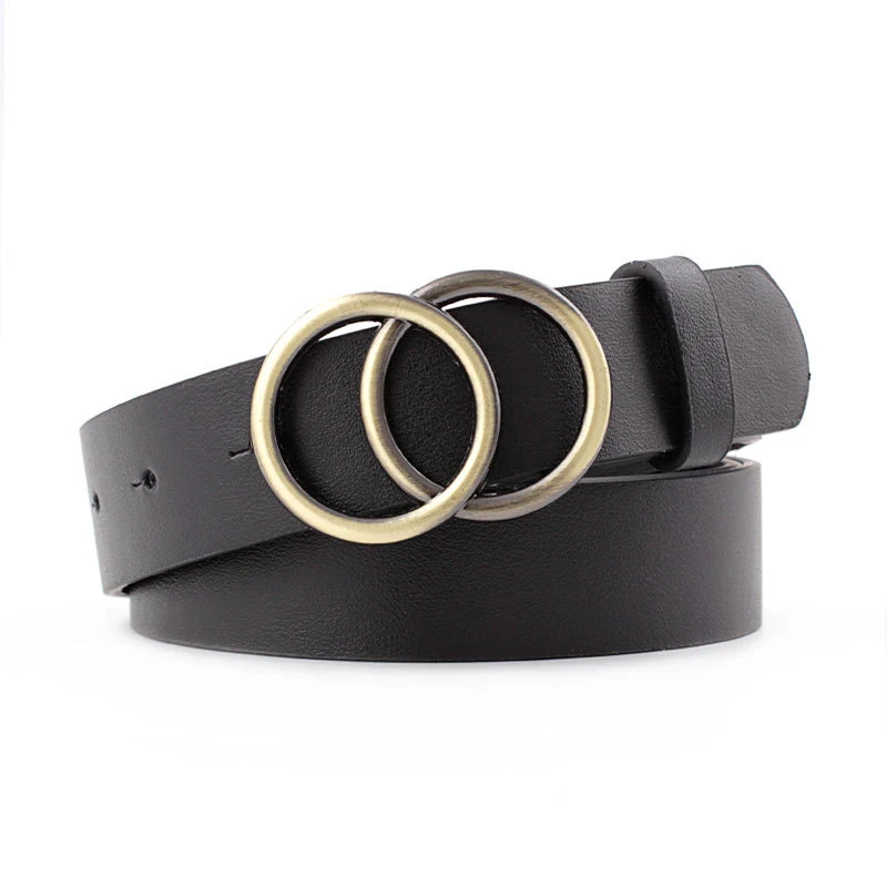 Ceinture dame avec boucle ronde en bronze
