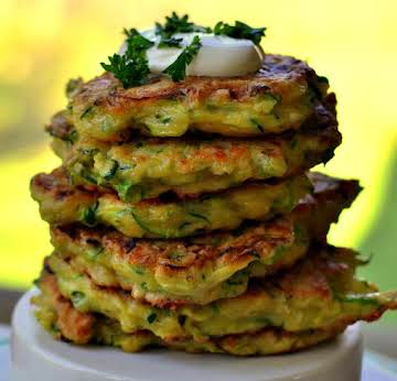 Crispy Cheesy Zucchini Fritters