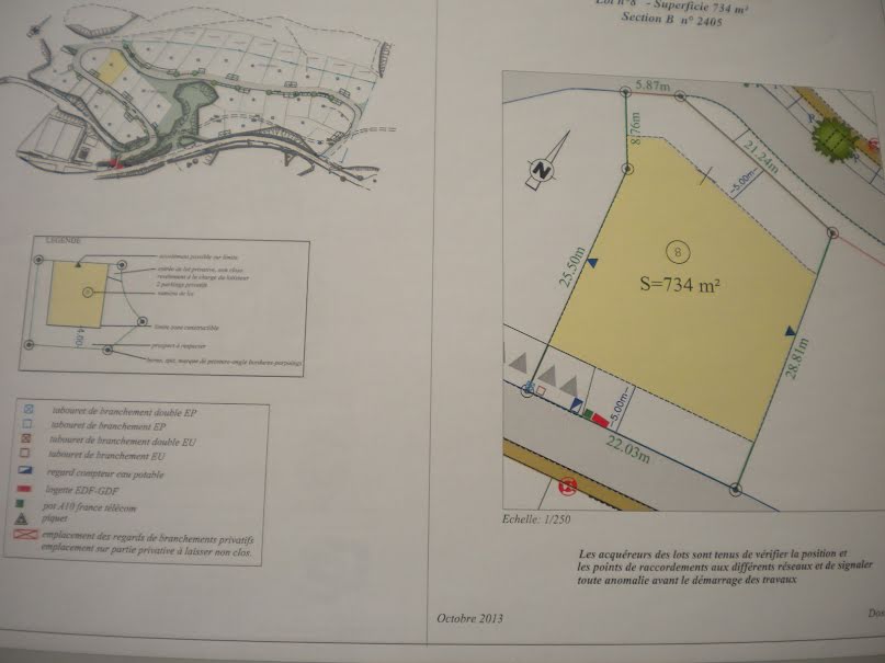 Vente terrain  734 m² à Mondragon (84430), 87 150 €