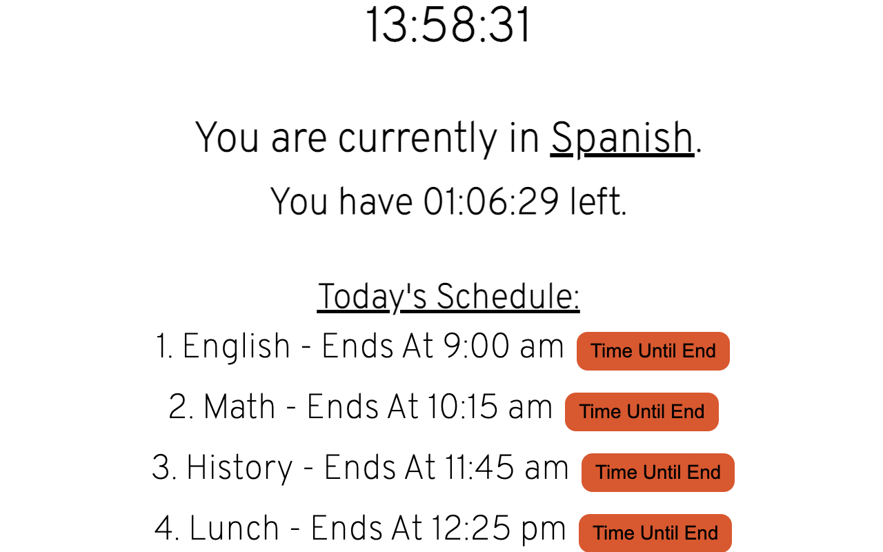 When Is Lunch: A Simple Schedule Timer Preview image 0