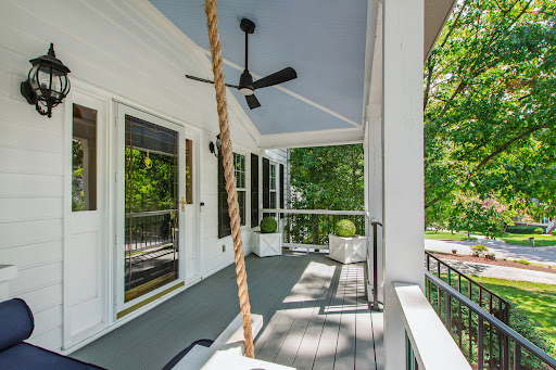 Front porch with swing and fan - Buy this luxury house in Raleigh, 4 bedrooms