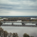 Iron bridge across the river