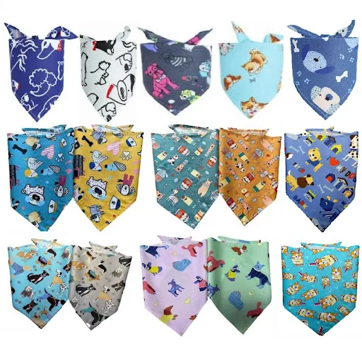 100pcs/lot Wholesale Festival Dog Puppy Pet Bandana Handkercheif Collar Cotton Bandanas Pet Accessories Grooming Produc