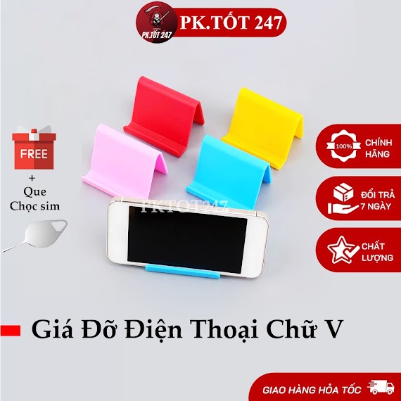 Giá Đỡ Điện Thoại Để Bàn Chữ V Chắc Chắn, Kệ Đỡ Điện Thoại Đa Năng - Chất Liệu Cao Cấp - Nhỏ Gọn - Tiện Lợi