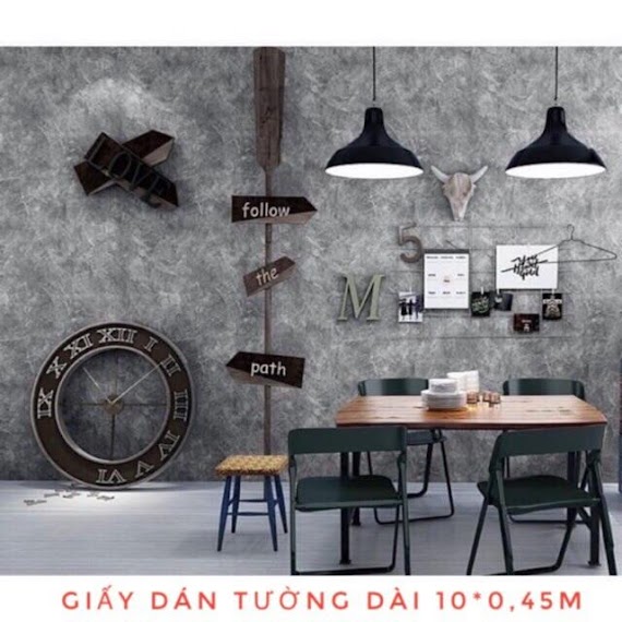 Giấy Dán Tường Giả Xi Măng Cuộn 10M [Free_Ship] - 10M Decal Dán Tường Giả Xi Măng Có Keo Sẵn