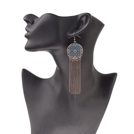 Title 3, Chinese Retro Ethnic Style Alloy Long Fringe Ea...