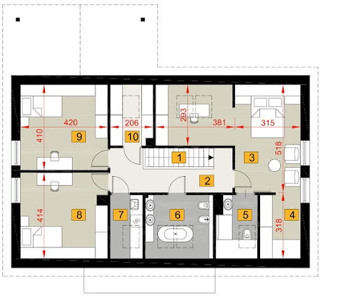 Dla rodziny G1 - A115G1 - Rzut poddasza