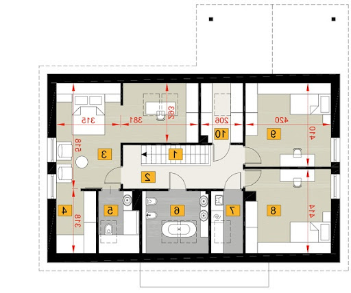 Dla rodziny G1 - A115G1 - Rzut poddasza