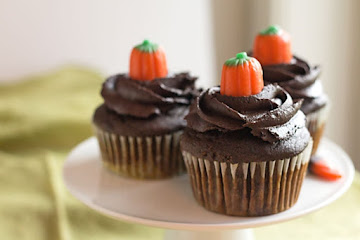 Pumpkin Chocolate Cupcakes {made from scratch}