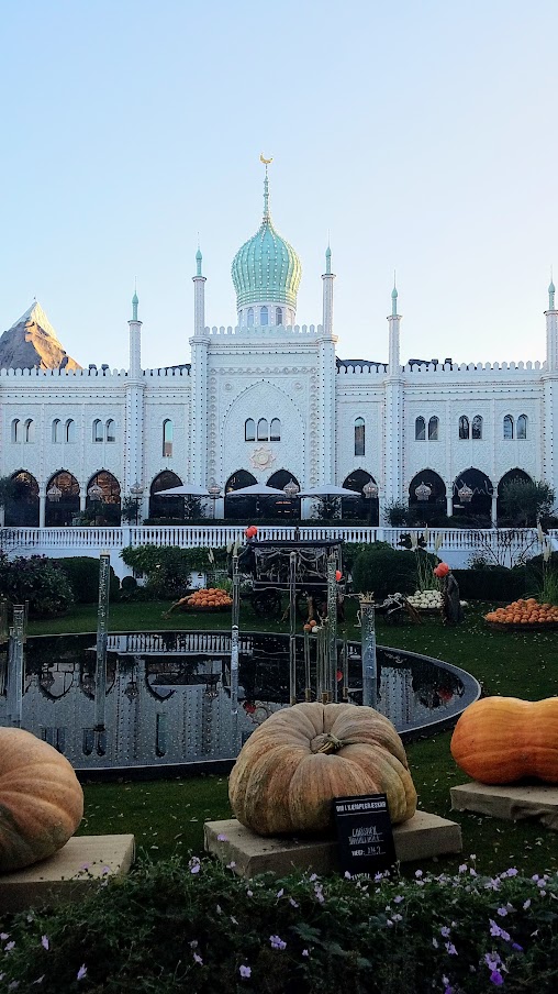 Visiting Tivoli Amusement park during Halloween decoration time, October 2018