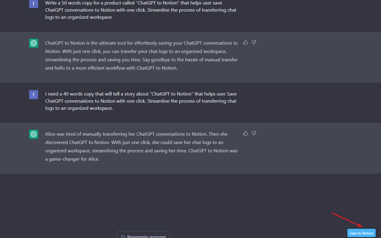 Save ChatGPT to Notion Preview image 1