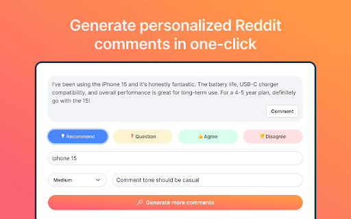 RedCom.ai - Generate & Track Reddit Comments