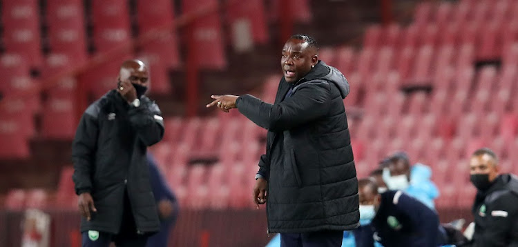 Benni McCarthy, head coach of AmaZulu, during the DStv Premiership match against Sekhukhune United a at Ellis Park Stadium on October 27 2021 in Johannesburg.