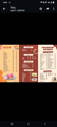 Pavan Putra Ice Cream menu 2