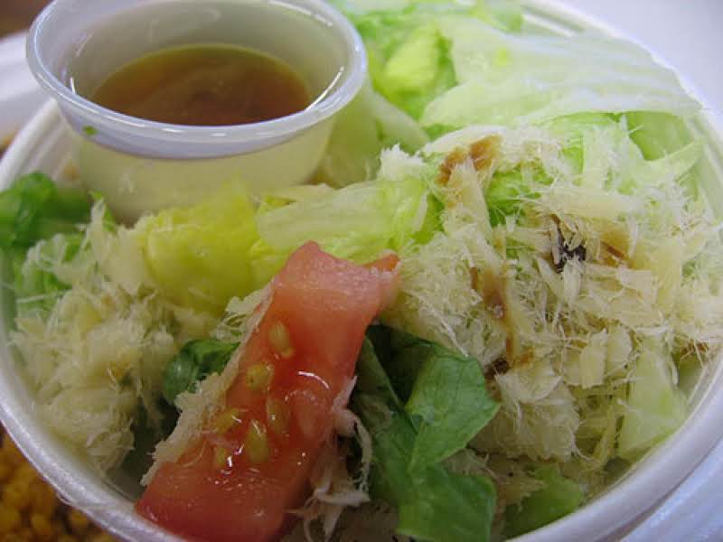 Bacalao Salad With Dressing On The Side. Great For A Summer Picnic. This Salad Is Enjoyed By Many Kama'aina (native Born Or One Born In A Place) And Malihini (visitor Or Tourist), As Well.