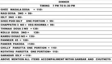 Bramin Cafe menu 