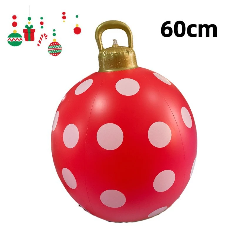 PVC Opblaasbare 60cm Kerstbal Ornament Bal voor Evenementen, Feestelijke Sfeer, Feestopstelling, Binnenplaats Inrichting