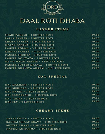 Dal Roti Dhaba menu 