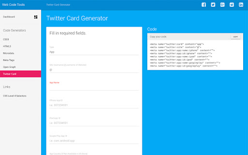 Website Code Generators by WebCodeTools.com screenshot 5