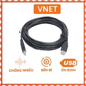 Dây Cáp Máy In 1M 1.5M 3M 5M Đen Chống Nhiễu Cao Cấp Chuẩn Usb 2.0 Chất Liệu Nhựa Tốt Vnet - Dmi03