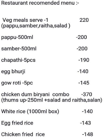 Hyderabad Spices Restaurant menu 