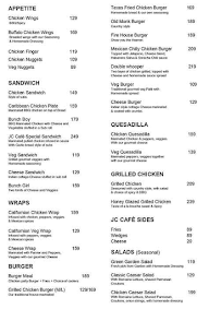 JC Cafe menu 3