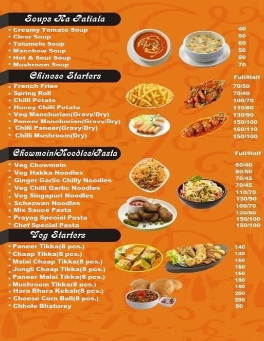 Prayag Family Restaurant menu 