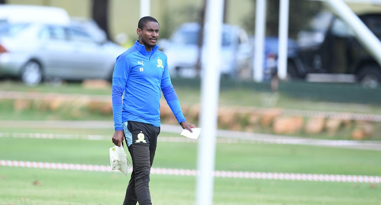 Mamelodi Sundowns coach Rhulani Mokwena during the Mamelodi Sundowns training session at Chloorkop on April 08, 2021 in Johannesburg, South Africa.