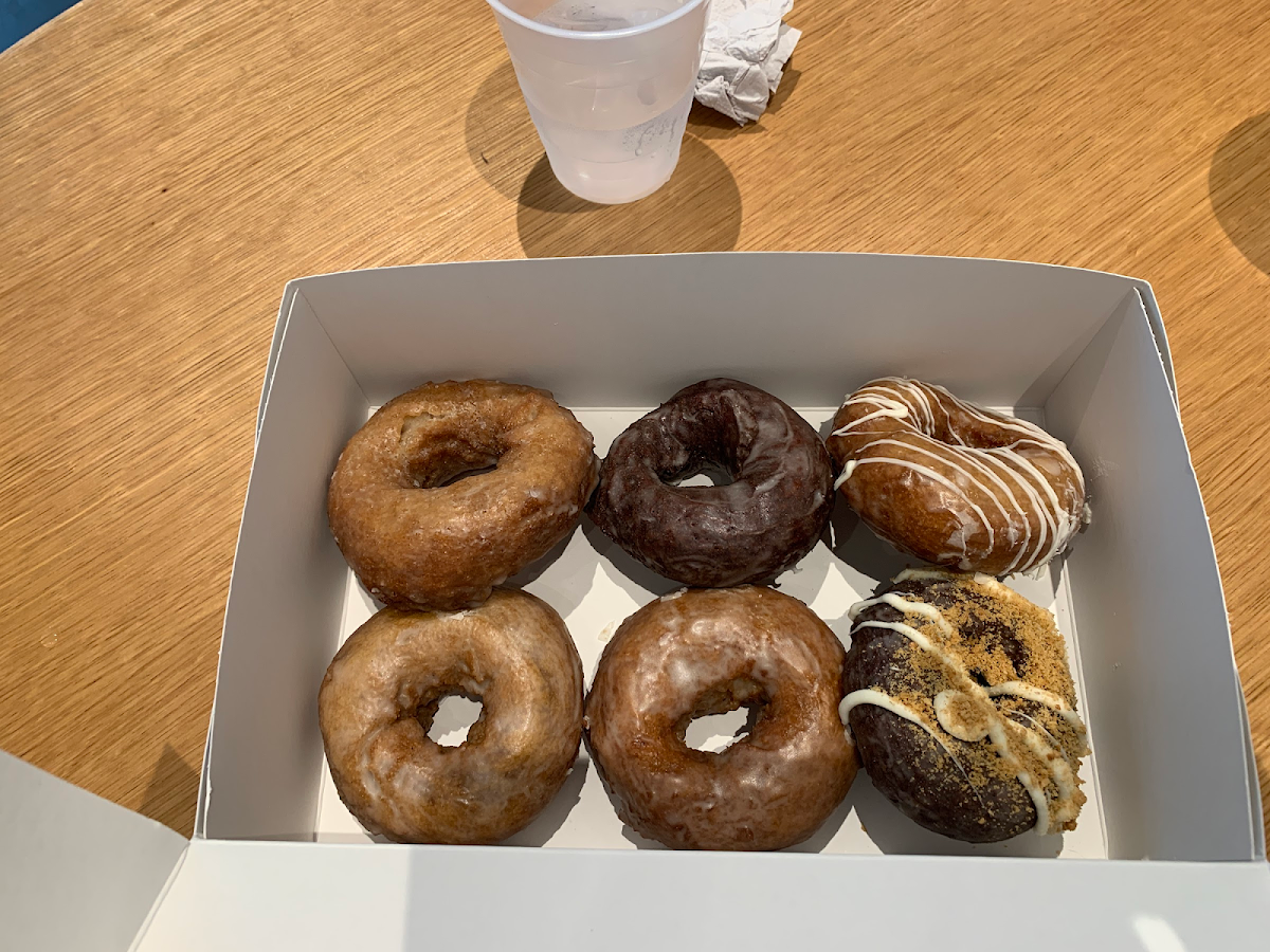 All flavors of donuts. Cake style donuts