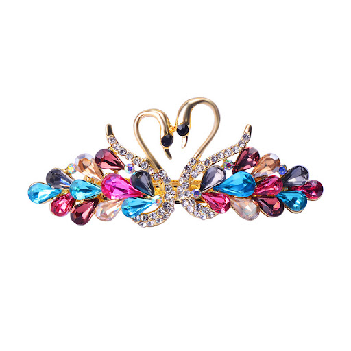 Title 7, Small Fashion Double Swan Womens Hair Clip for...