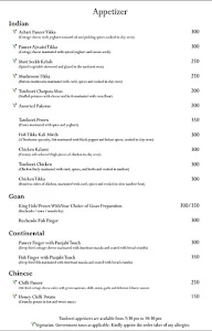 The Breeze menu 1