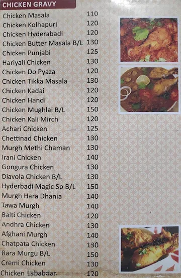 Hyderabad Magic menu 