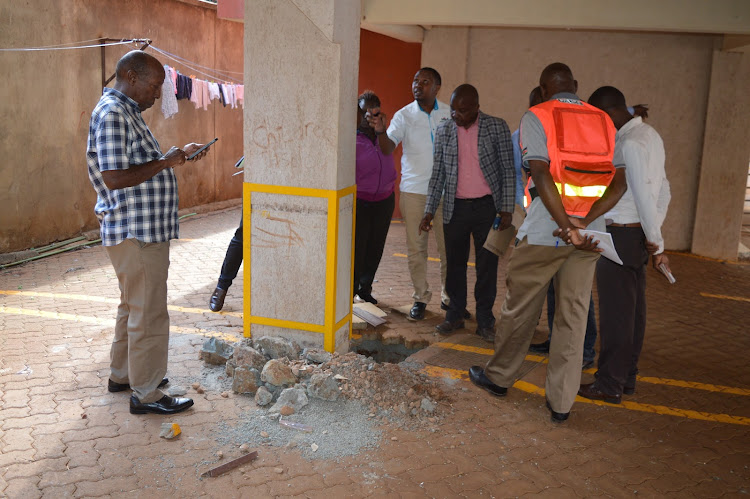 The sinking building in Thindigua village, Kiambu