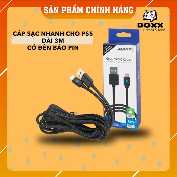 Cáp Sạc Cho Tay Cầm Ps5 Dualsense - Playstation 5, Dây Sạc Ps5 Type C