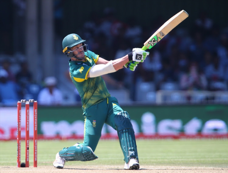 Faf du Plessis (c) of South Africa during the 3rd Momentum ODI match between South Africa and Bangladesh at Buffalo Park on October 22, 2017 in East London, South Africa.