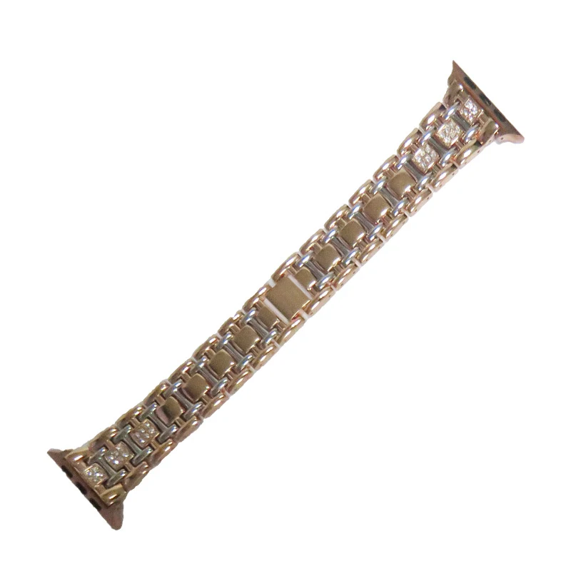 Title 11, Bracelet en alliage bicolore I-bead serti de di...