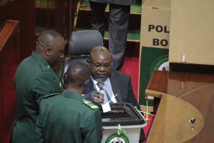 MP Jackson Kosgey casting votes for the 13th Parlaiment Speaker and Deputy Speaker on September 8,2022.